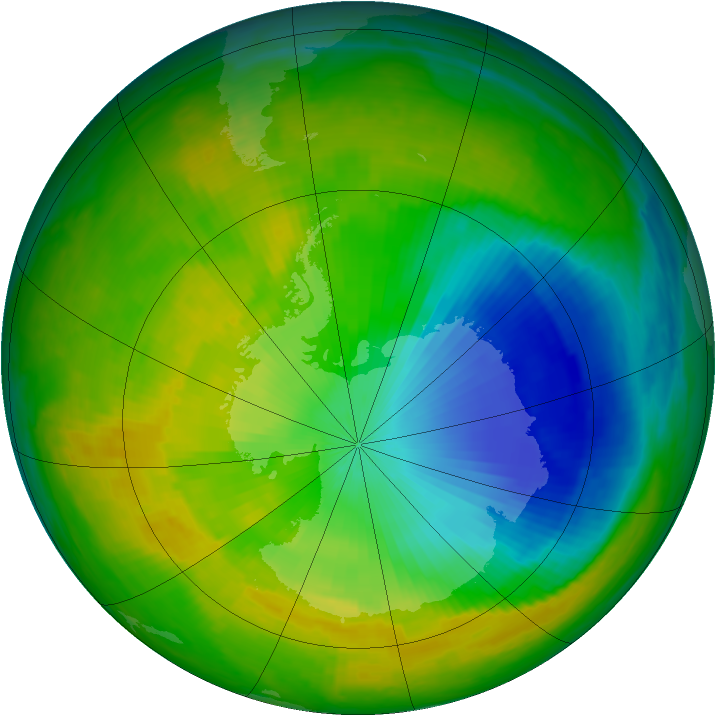Antarctic ozone map for 10 November 2000